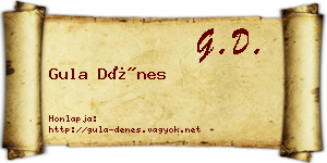 Gula Dénes névjegykártya