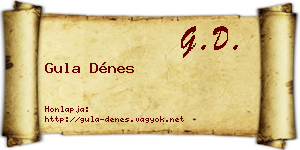 Gula Dénes névjegykártya